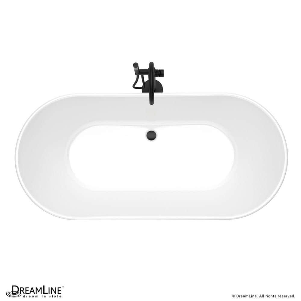 DreamLine BT9X3167C09 Infinity Z 67 in. L x 30-3/4 in. W x 22-7/8 in. H Freestanding Acrylic Bathtub
