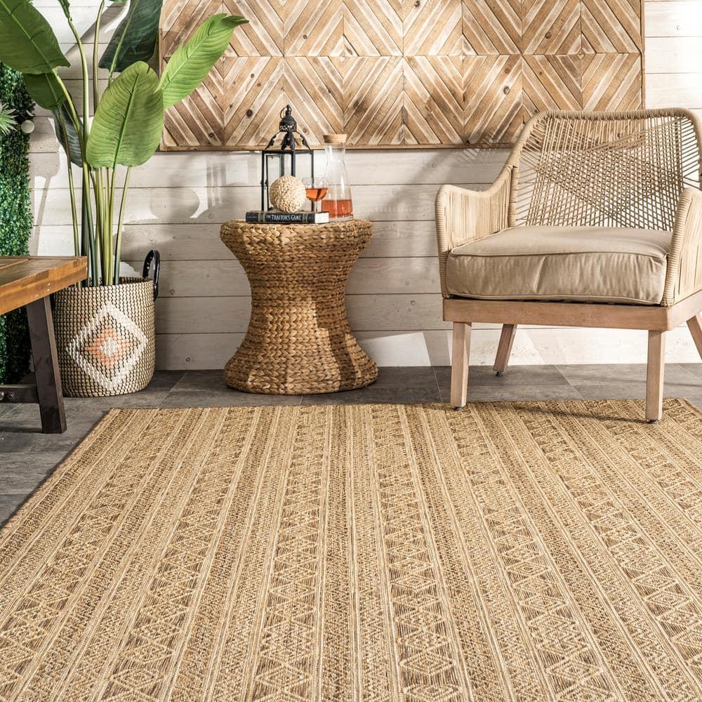Devon Geometric Striped Indoor and Outdoor Area Rug - nuLOOM