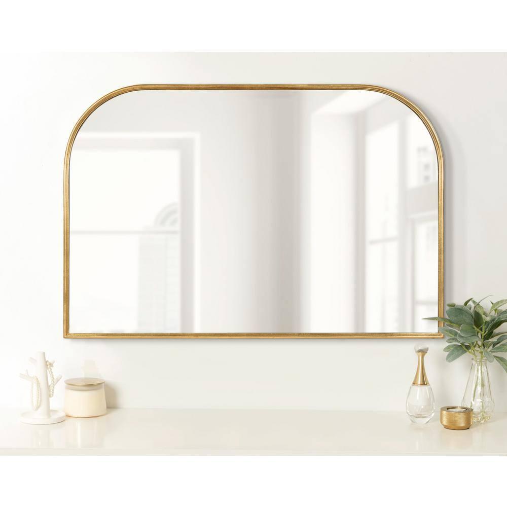 36" x 24" Caskill Framed Arch Wall Mirror Gold - Kate & Laurel All Things Decor