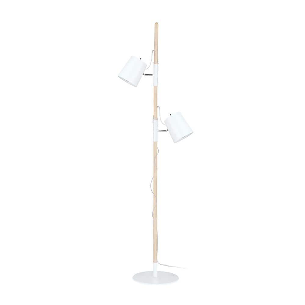 Aspen Creative 45018-11, Two-Light Adjustable Tree Floor Lamp, Modern Design in Matte White, 61-1/2" High