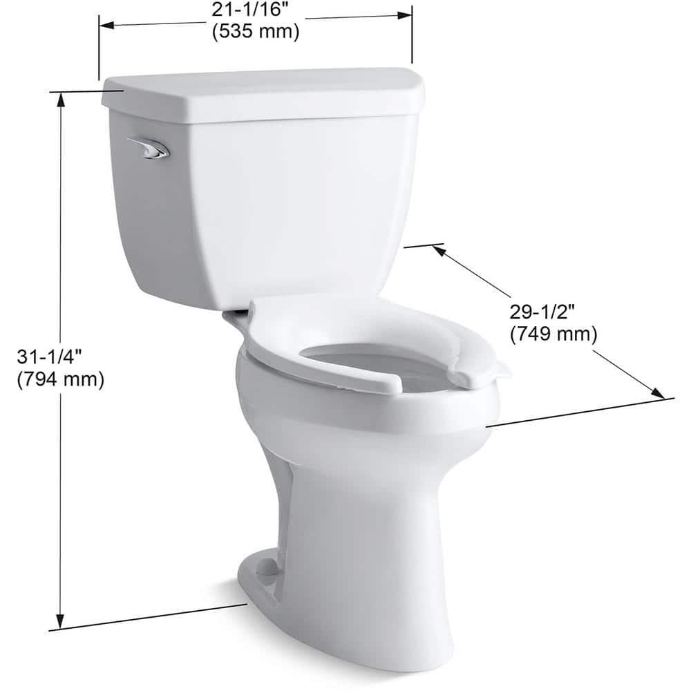 Highline Two-Piece Elongated 1.6 GPF Toilet with Pressure Lite Flush and Left-Hand Trip Lever