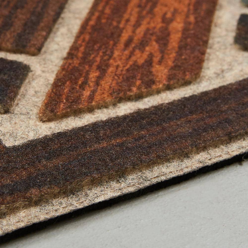 Mohawk Home Entry Recycled Rubber Non- Slip Indoor Outdoor Stoney Medallion Brown & Blue Oversize Doormat 2' x 4'