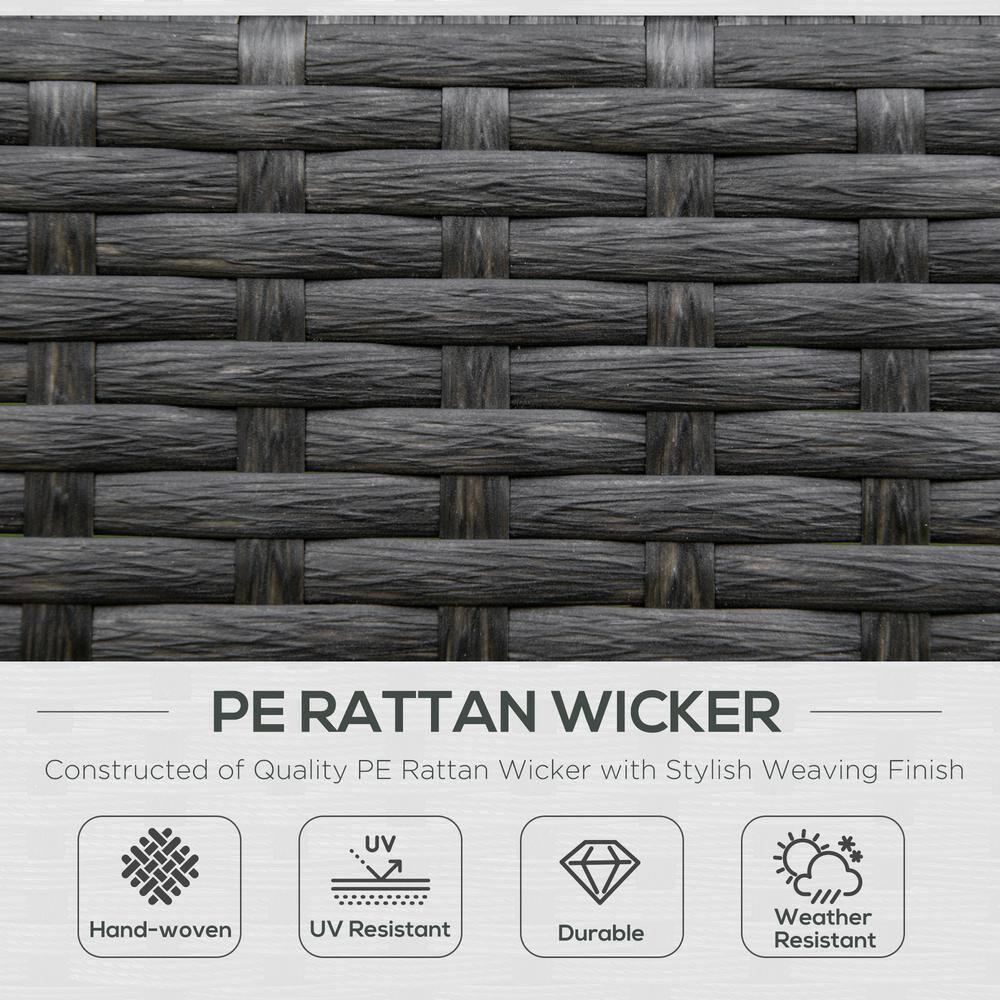 Mercer41 Outsunny Outdoor Wicker Rocking Chair with Padded Cushions, Aluminum Furniture Rattan Porch Rocker