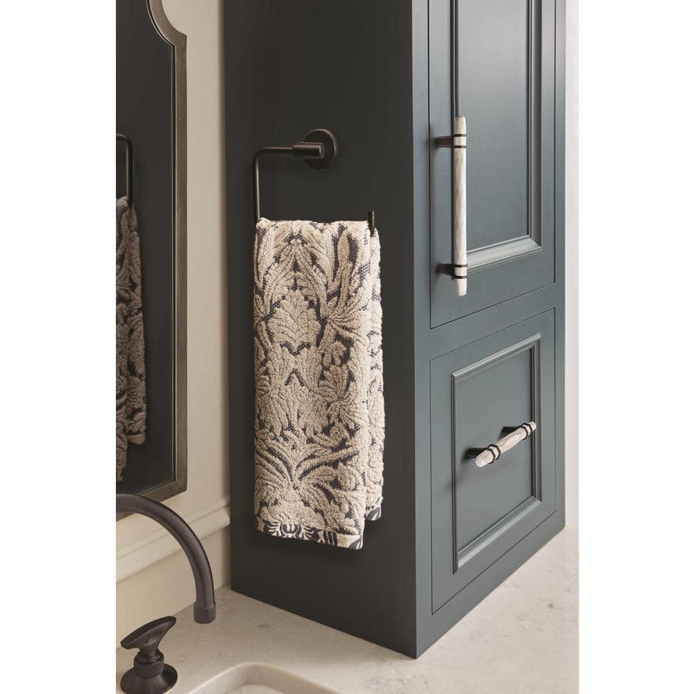 Matte Black Bronze and Marble White Cabinet Pull Bar