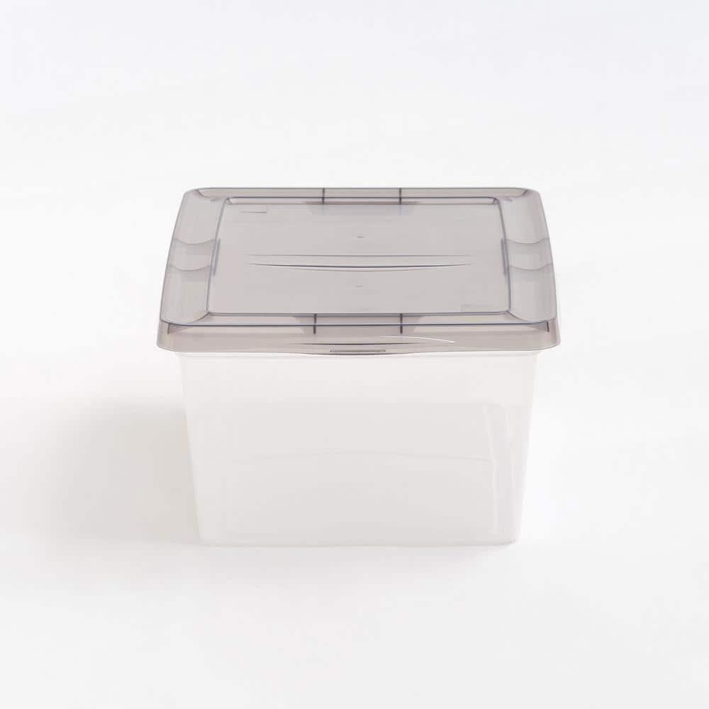 IRIS 17qt 8pk Snap Top Plastic Storage Bin: Stackable, Transparent, Portable, Nesting Utility Totes with Lids