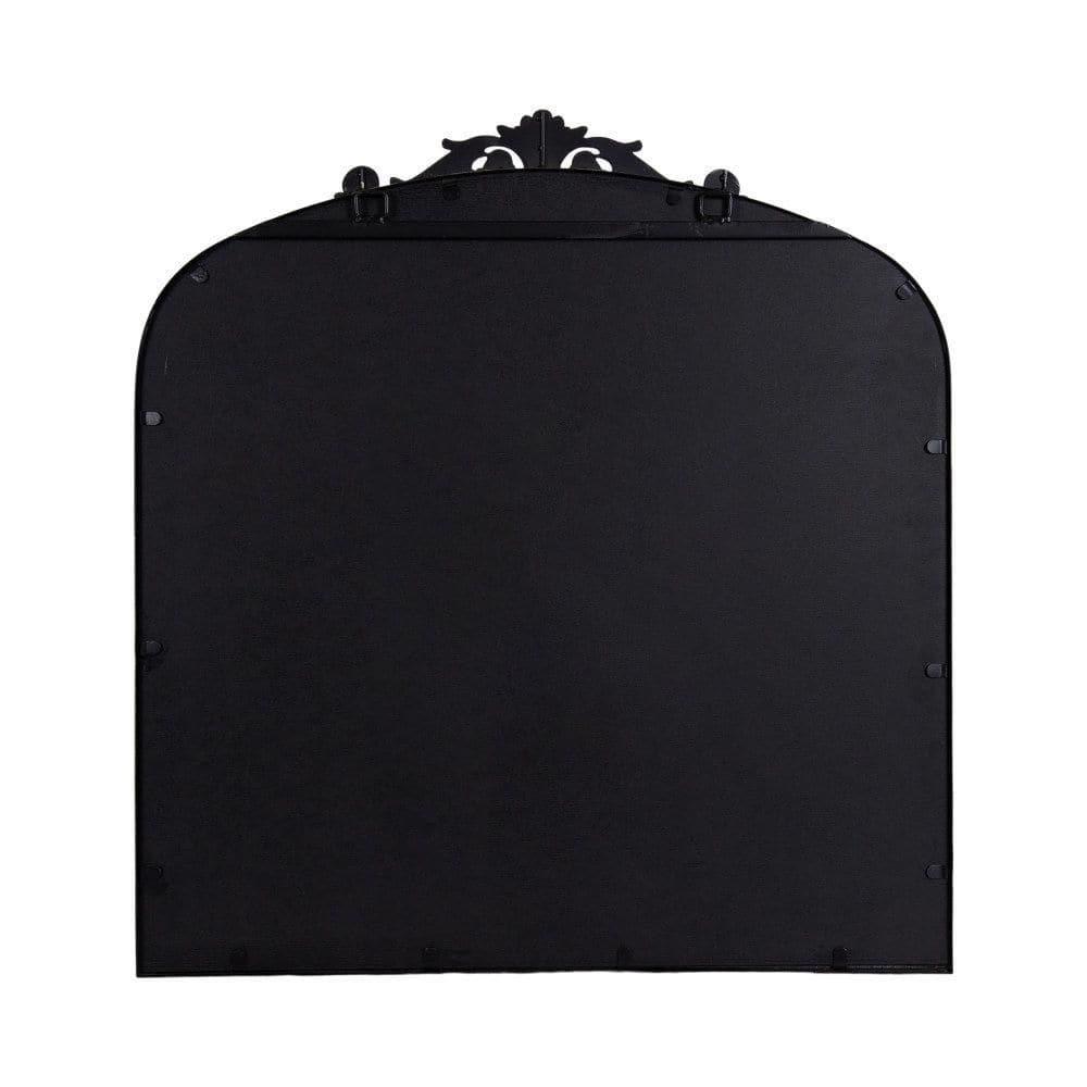Kate & Laurel All Things Decor 28"x30" Arendahl Traditional Arch Mirror Black: Baroque-Inspired, No Assembly Required