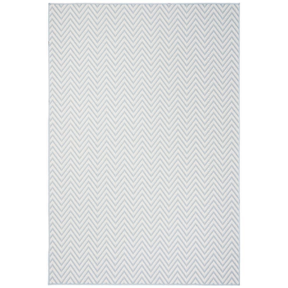 SAFAVIEH Bermuda Amina Geometric Chevron Indoor/Outdoor Area Rug Light Blue/Cream, 8' x 10'