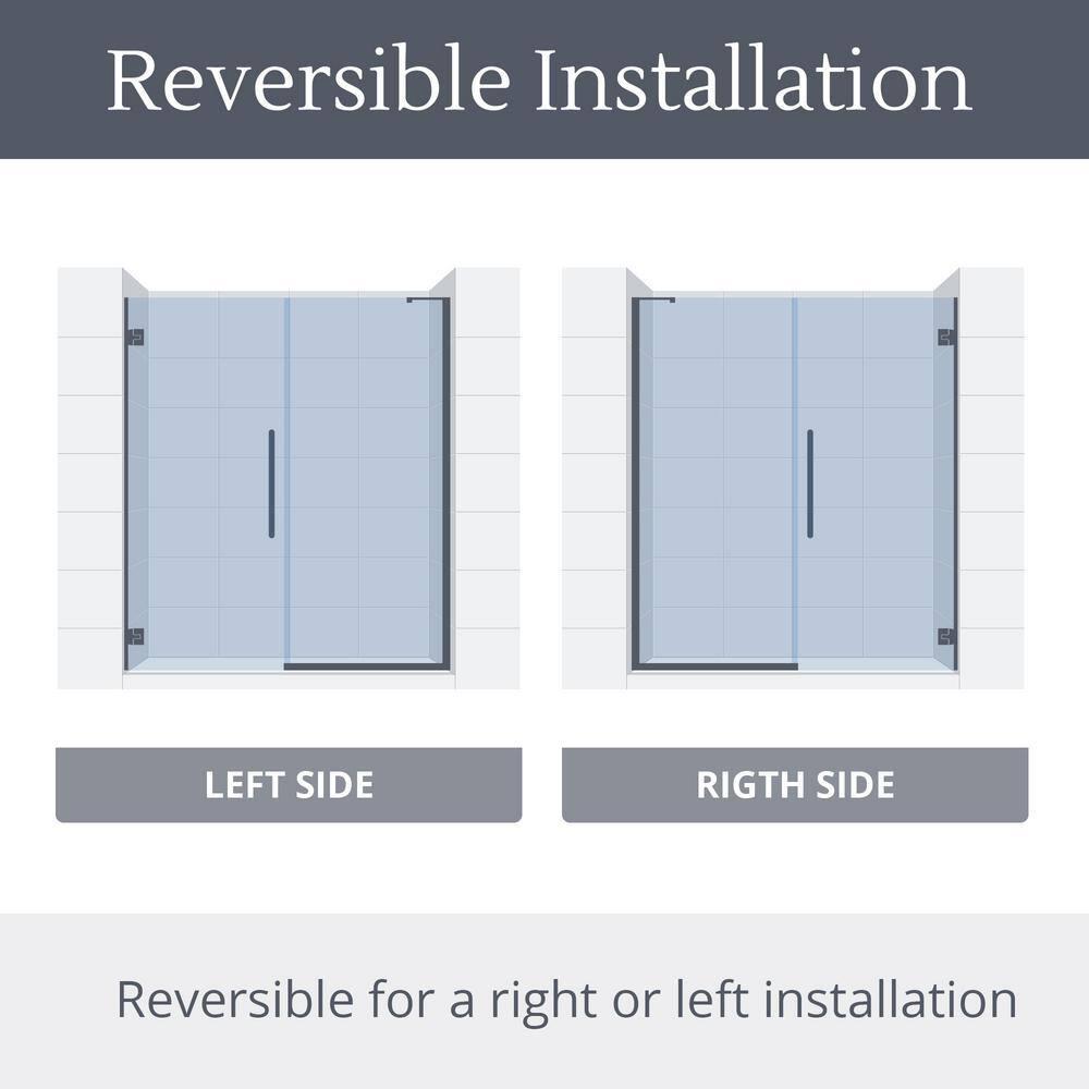Infinity-Z 60" W x 36" D x 76.75" H Semi-Frameless Rectangle Shower Enclosure with Towel Bar