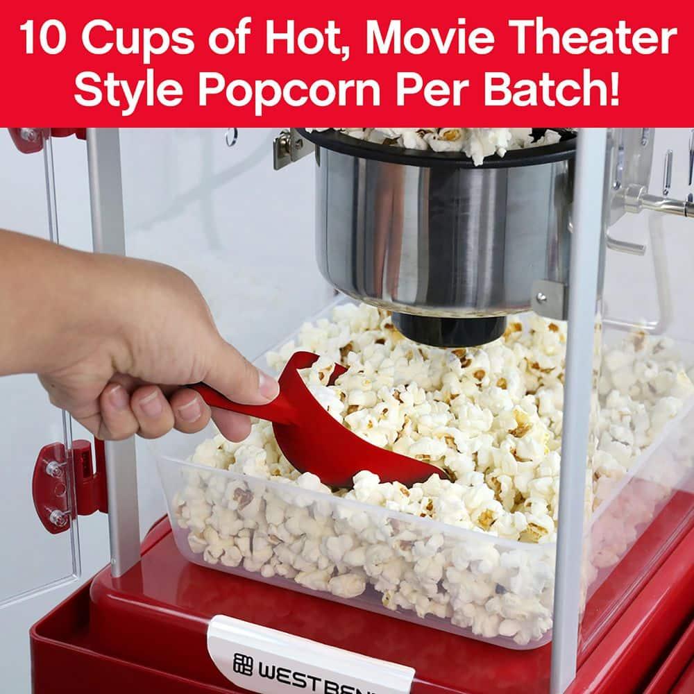 West Bend West Bend Compact Popcorn Machine and Cart, 10-Cup Capacity