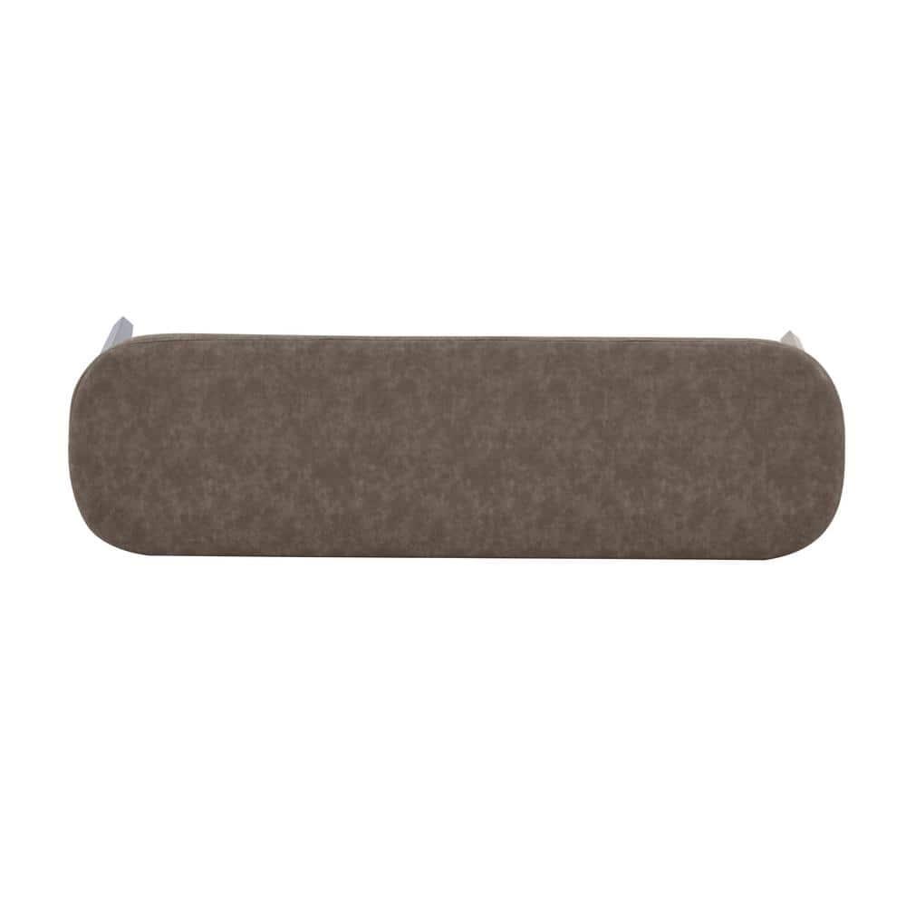 Christopher Knight Home Forma Mid-Century Modern Faux Leather and Rubberwood Upholstered Bench, Brown