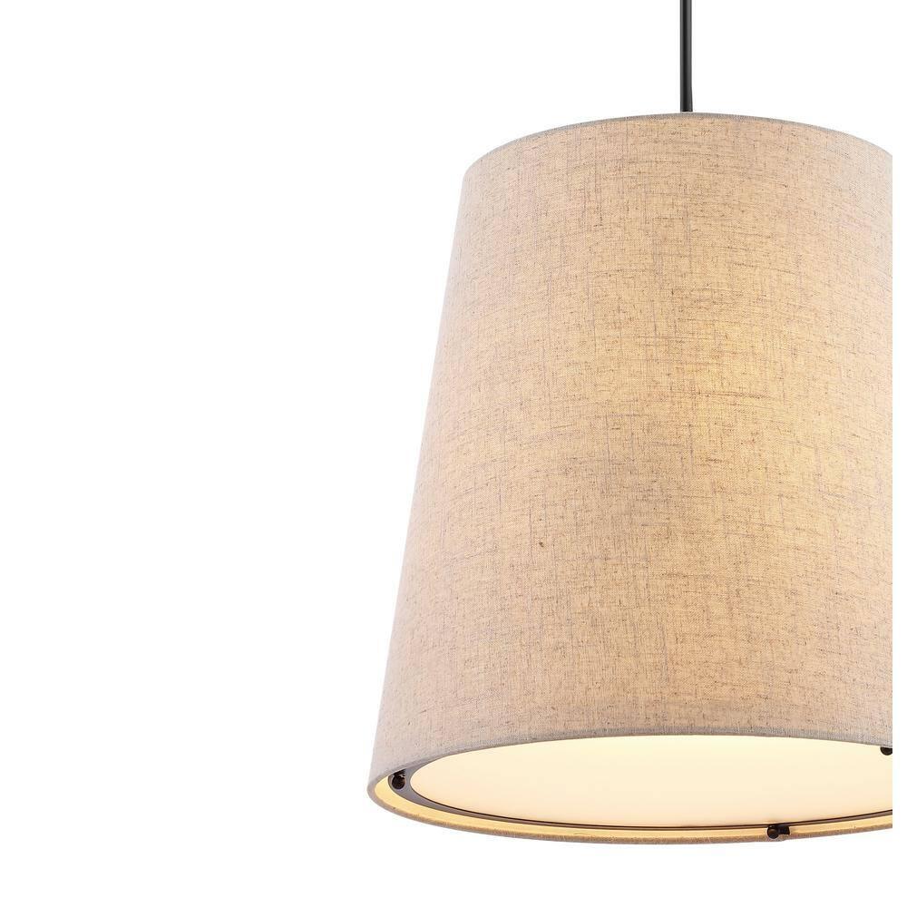 Arden 18" 1-Light Farmhouse Bohemian Iron LED Pendant, Oil Rubbed Bronze/Beige