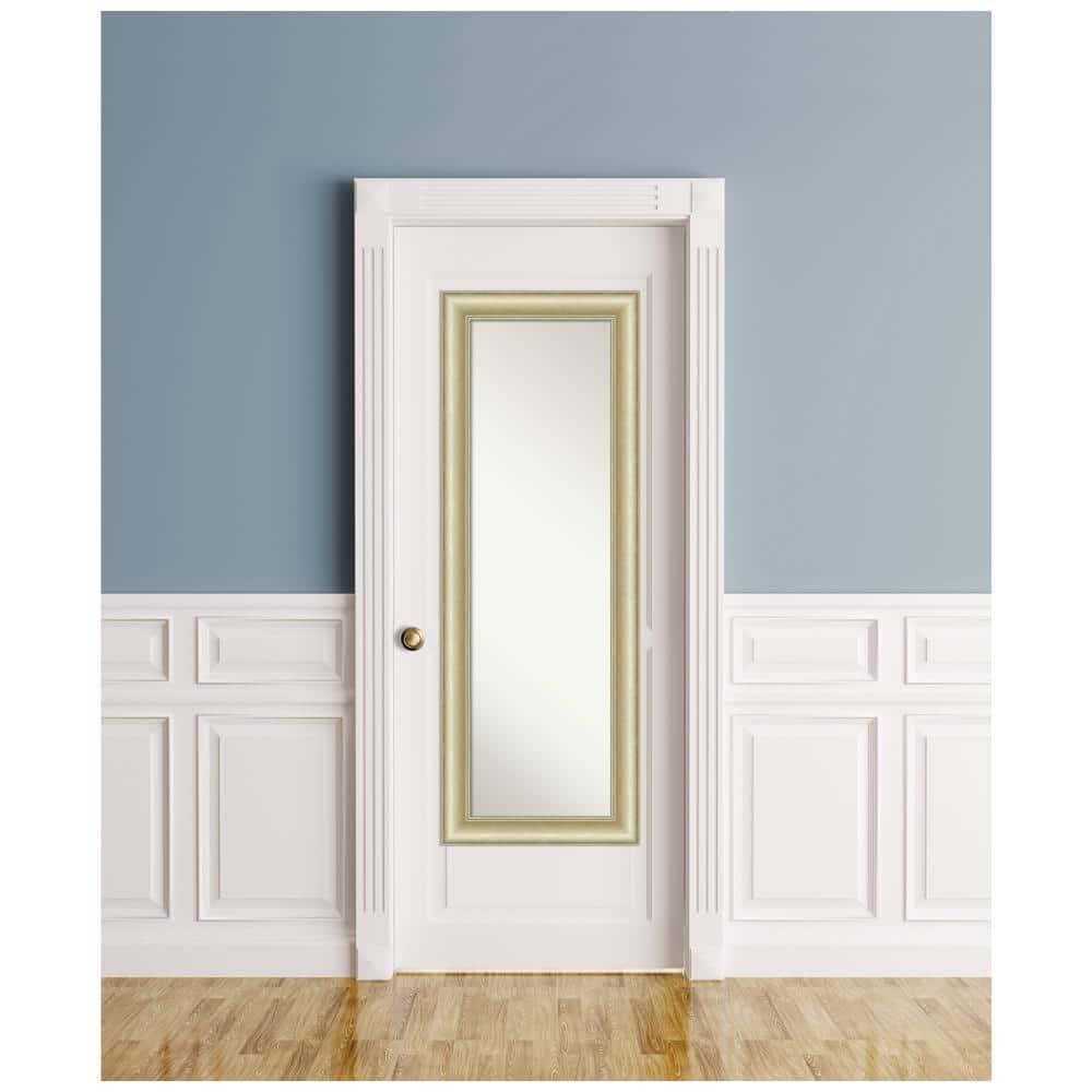 Elegant Brushed Pewter Rectangular 25" Bathroom Vanity Mirror