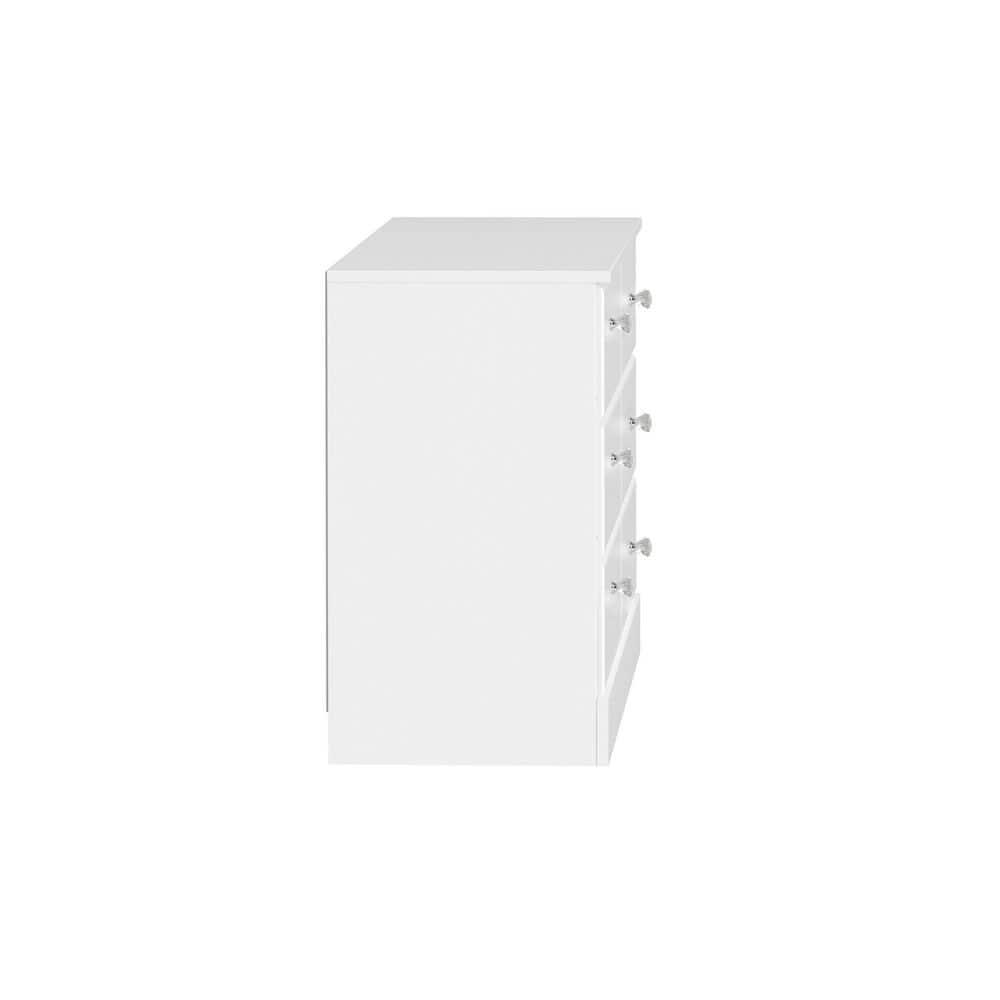 Astrid 6 Drawer Dresser White - Prepac: Laminated Wood Composite, Easy-Glide, Safety Stops