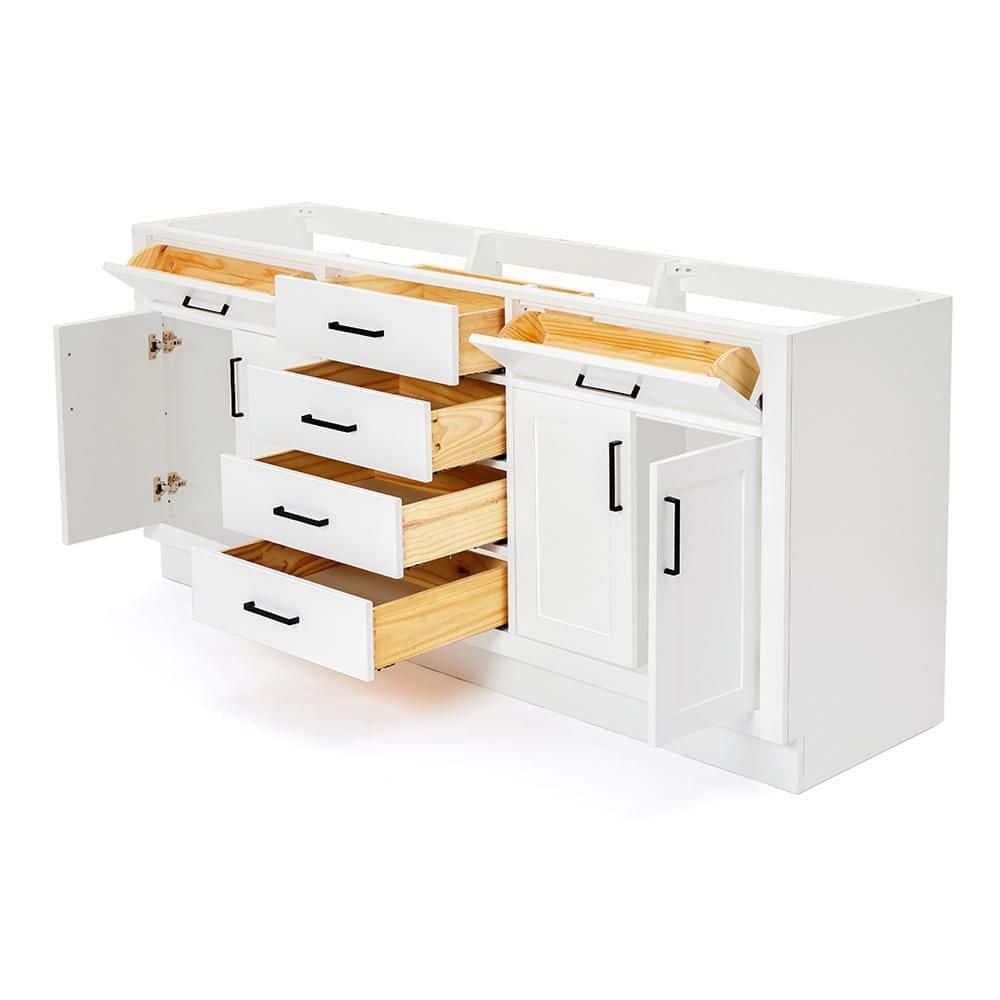 Ariel T072d-Bc Hepburn 72" Double Free Standing Vanity Cabinet Only - White