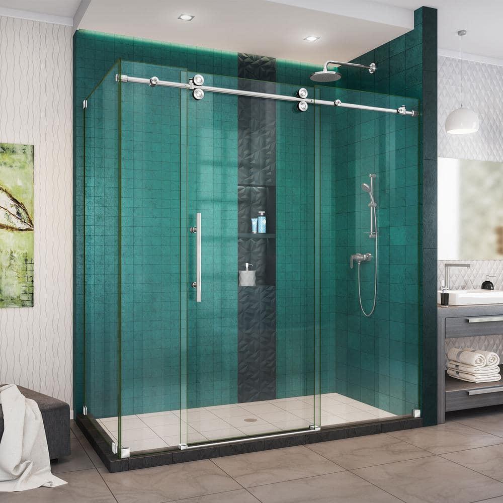 Enigma-XO 72.37" x 76" Sliding Frameless Shower Enclosure with ClearMax™ Technology