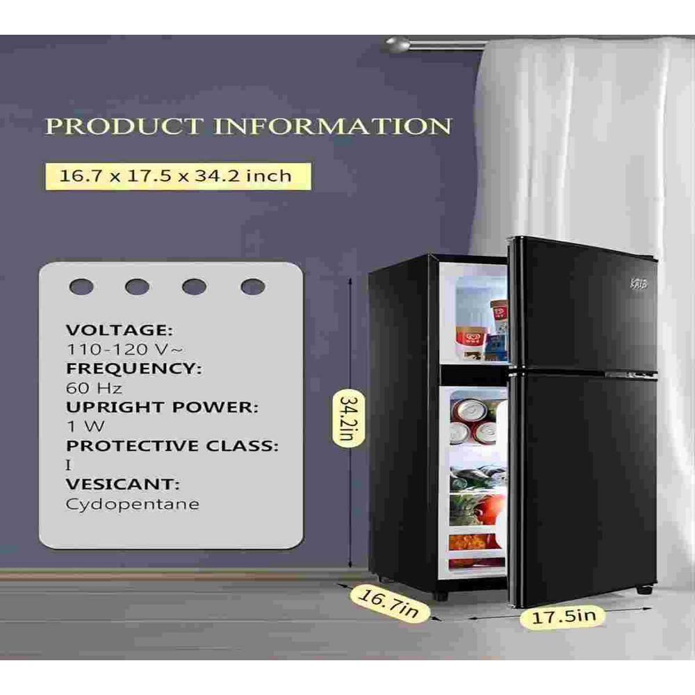 Compact Black and White Energy Star Mini Refrigerator with Freezer