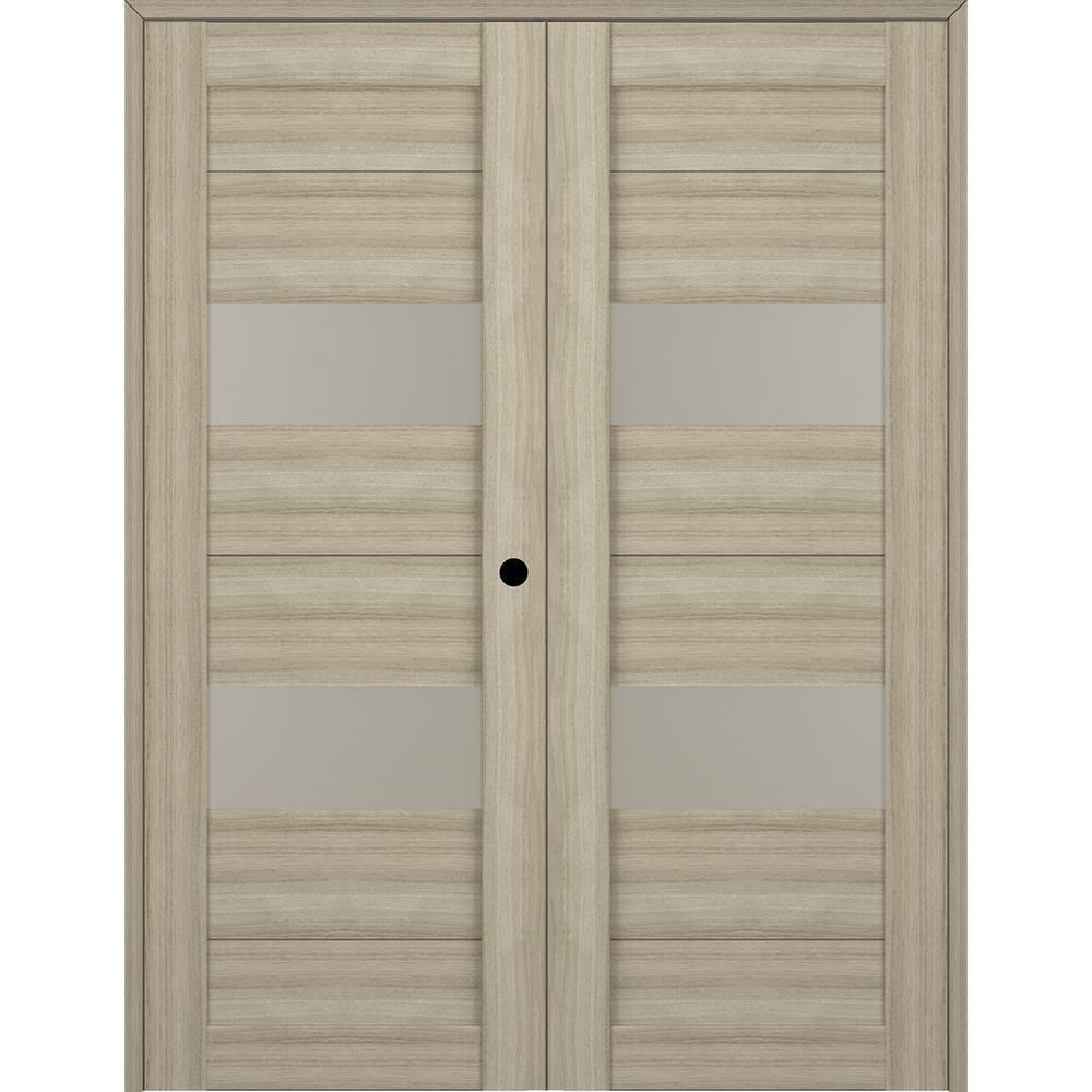 Belldinni Berta Solid Manufactured Wood and Glass Paneled Prefinished Standard Double Door