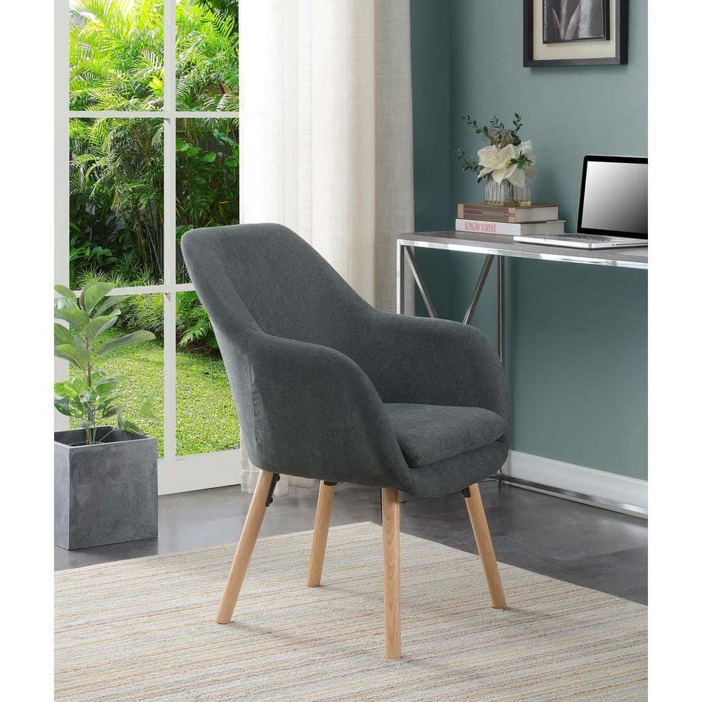 Convenience Concepts Take a Seat Charlotte Wingback Upholstered Accent Armchair, Slate Gray Fabric