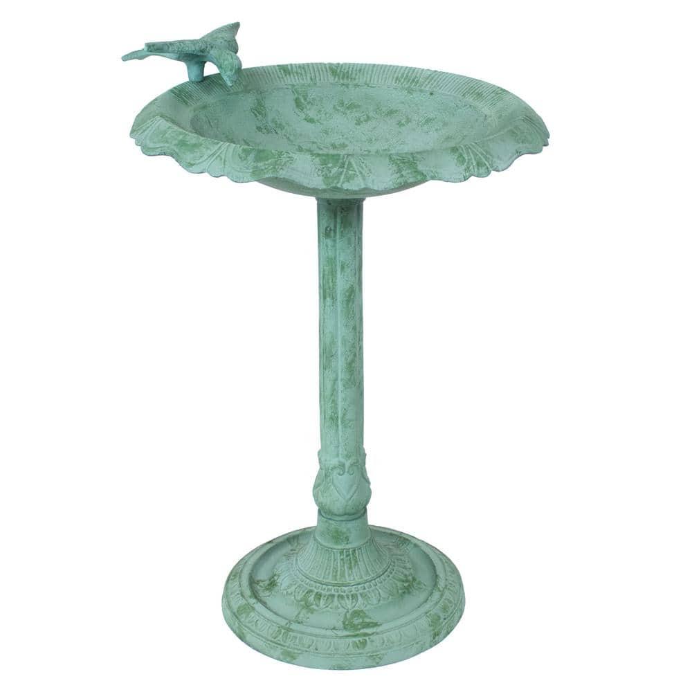 Garden Visitor Freestanding Cast Aluminum Outdoor Bird Bath