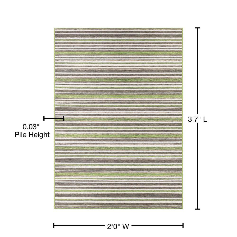 Couristan Cape Brockton Indoor / Outdoor Area Rug, Hunter Green-Brown, 2' x 3'7"