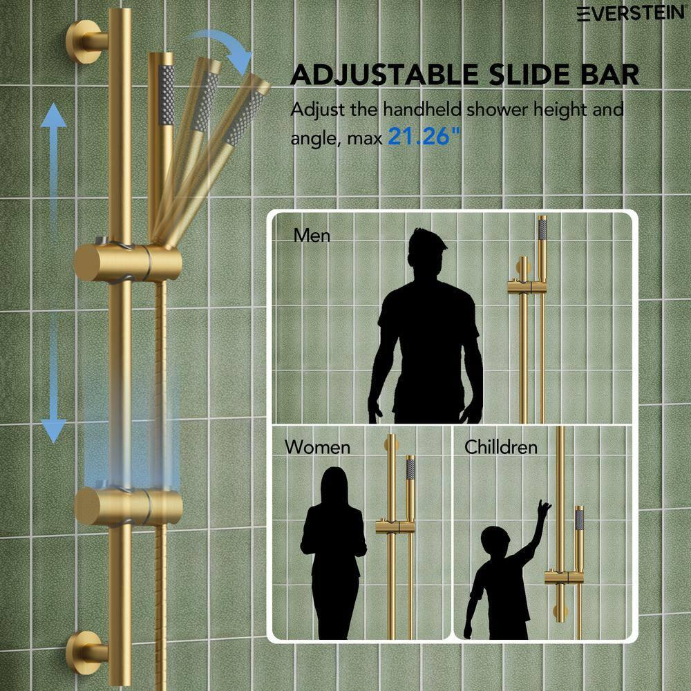 RainfallCascade 10" Pressure Balanced Slide BarShower System with Rough-In Valve