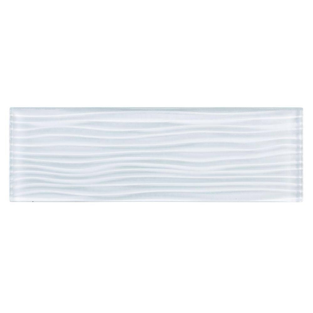 Enchant-Parade Florette Green 4-in. x 12-in. Subway Textured Polished Glass Wall & Floor Tile