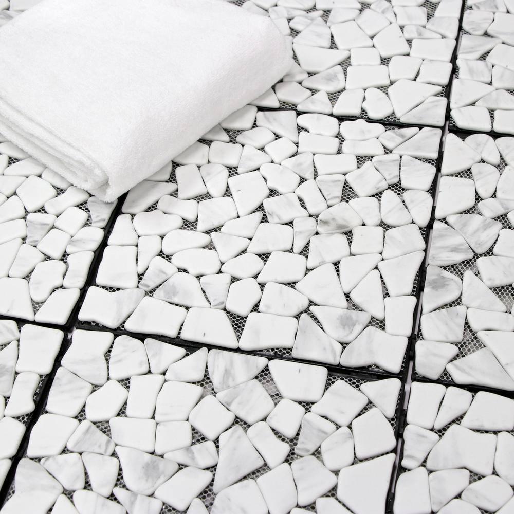 12'' L x 12'' W Stone Interlocking Deck Tile
