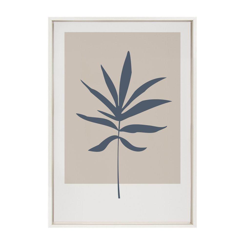 Kate & Laurel All Things Decor 23"x33" Sylvie Muted Colorblock Botanical Leaf Framed Wall Art by The Creative Bunch Studio White