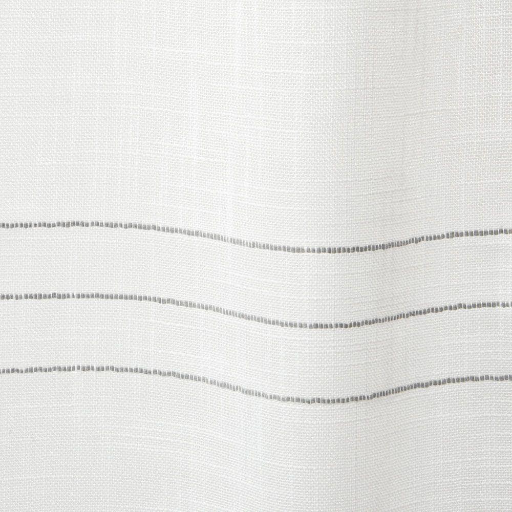 84"x54" Demi Light Filtering Curtain Panel with Tassels Gray - Exclusive Home: Stripe, Back Tab, Indoor Use, OEKO-TEX Certified