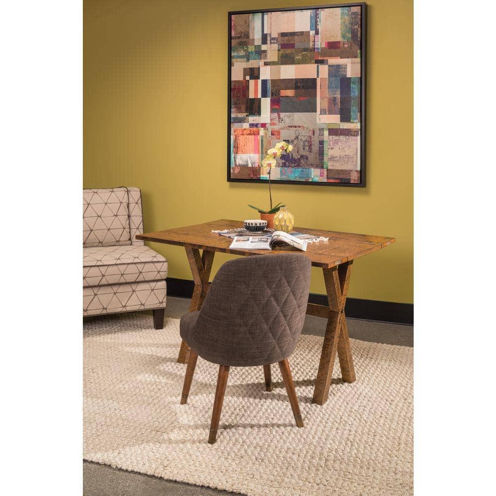OSP Home Furnishings McKayla Flip Top Table in Distressed Brown Finish