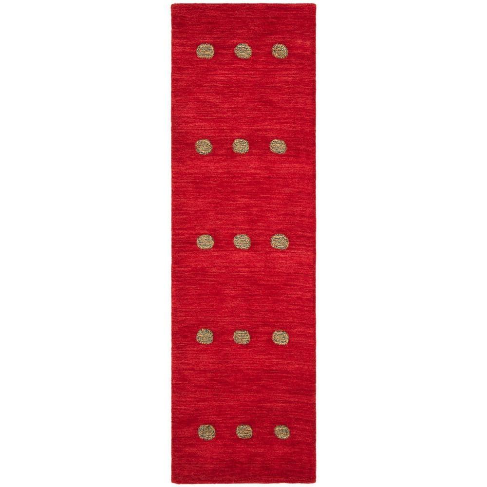 SAFAVIEH Himalaya Derbhile Solid Wool Runner Rug, Red, 2'3" x 8'