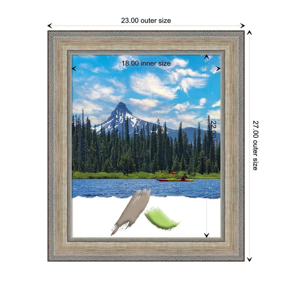 18"x22" Opening Size Wood Picture Frame Art Fleur Silver - Amanti Art: Modern Style, Acrylic Glazing, Wall Mount