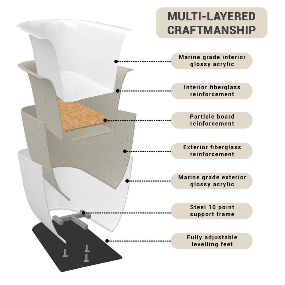 ANZZI Chand Series 55 Inch Acrylic Freestanding Pre-Plumbed Solid Deep Soaker Stand Alone Bathtub With Built-In Overflow And Drain In Black/White