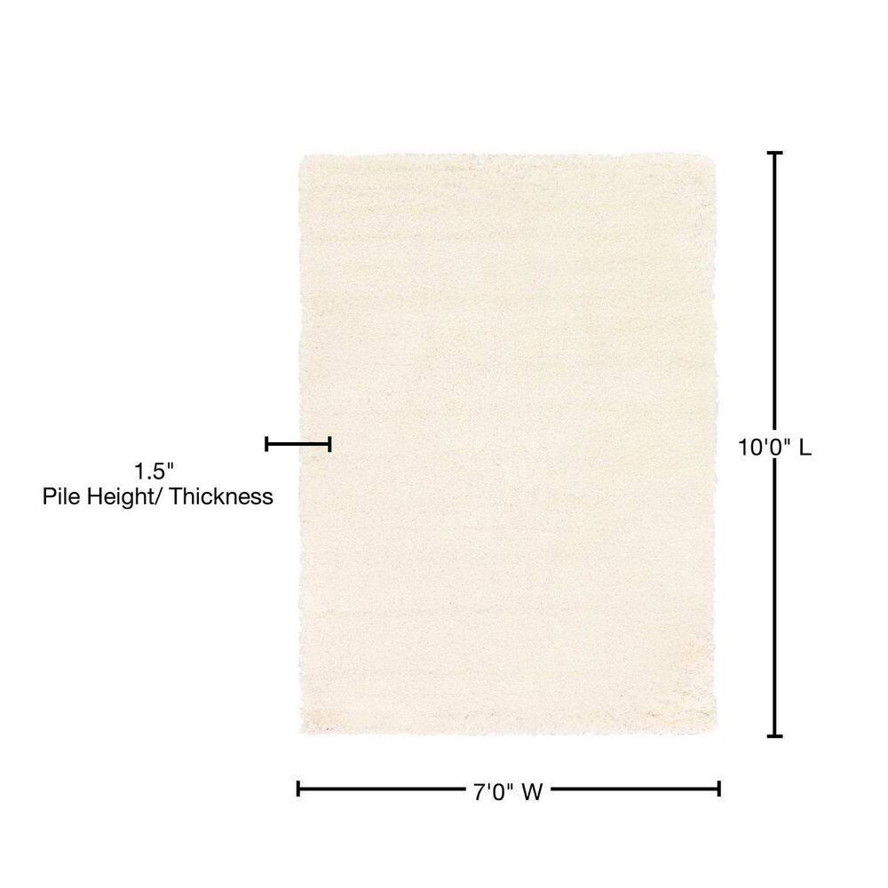 Solid Shag Snow White 7 ft. x 10 ft. Area Rug