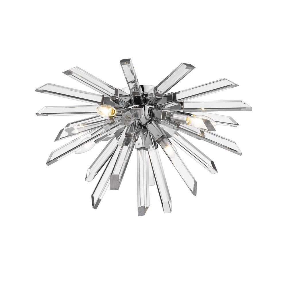 Modern Crystal Chrome LED Globe Ceiling Light