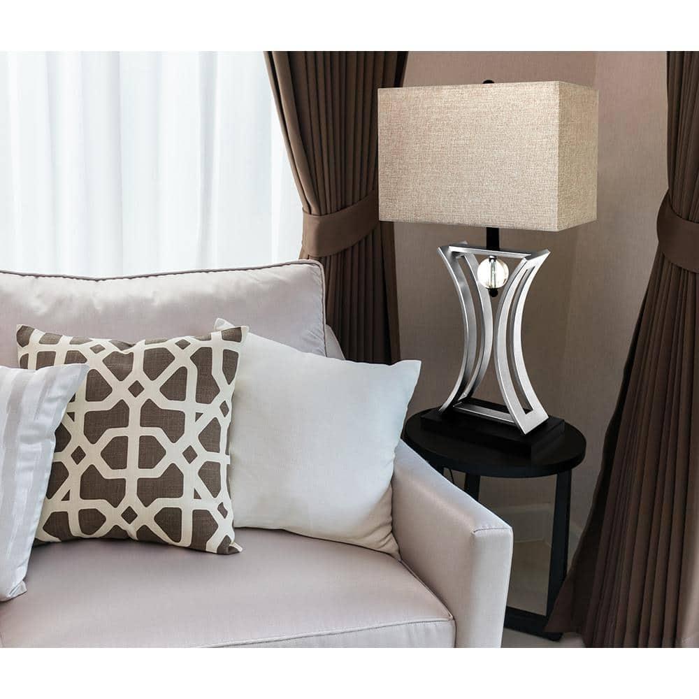 Chrome Executive Business Table Lamp Metallic Silver - Elegant Designs: Hourglass Pendulum, No Assembly Required, UL Listed
