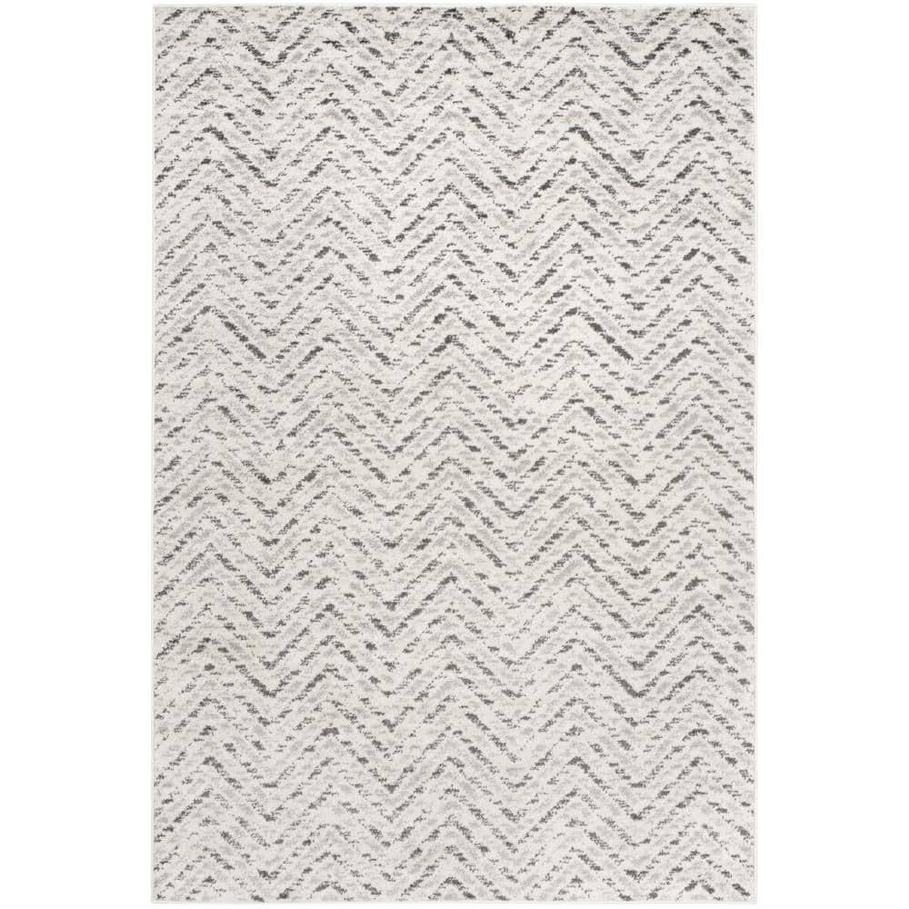 Adirondack ADR104 Power Loomed Area Rug - Ivory/Charcoal - 5'1"x7'6" - Safavieh.