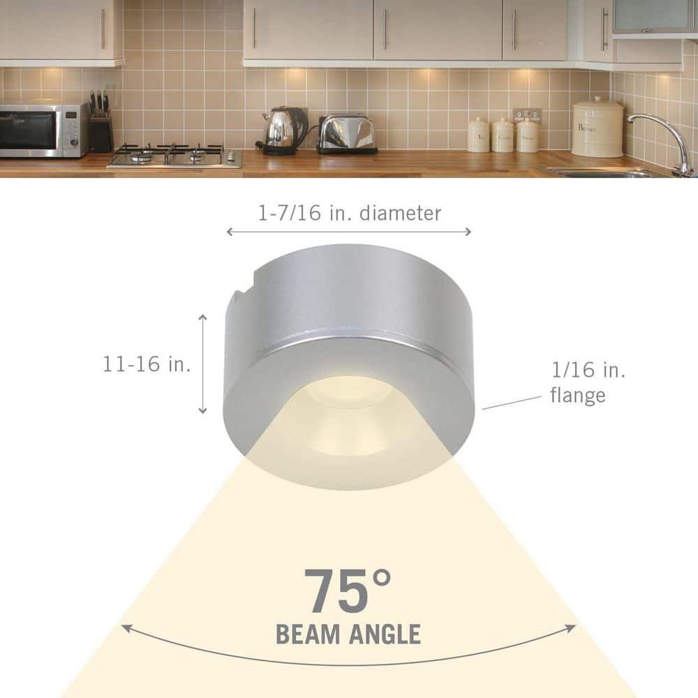 Dot Under Cabinet LED Puck Light, Flat, 2700K Undercabinet Puck Light