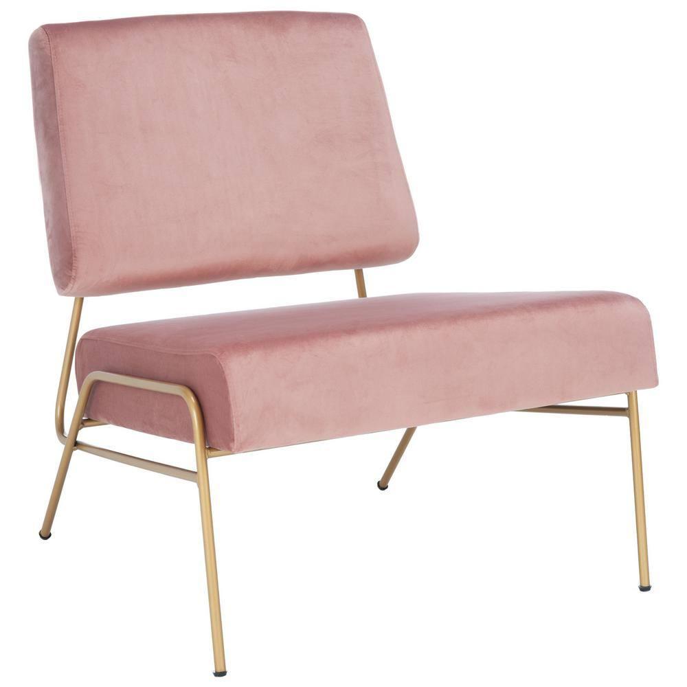 Romilly Velvet Accent Chair - ACH6203 - Dusty Rose/Gold - Safavieh