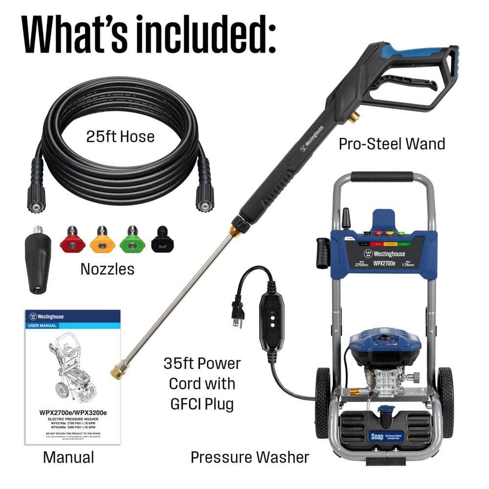 Westinghouse 2700 PSI Blue Electric Pressure Washer with Soap Tank