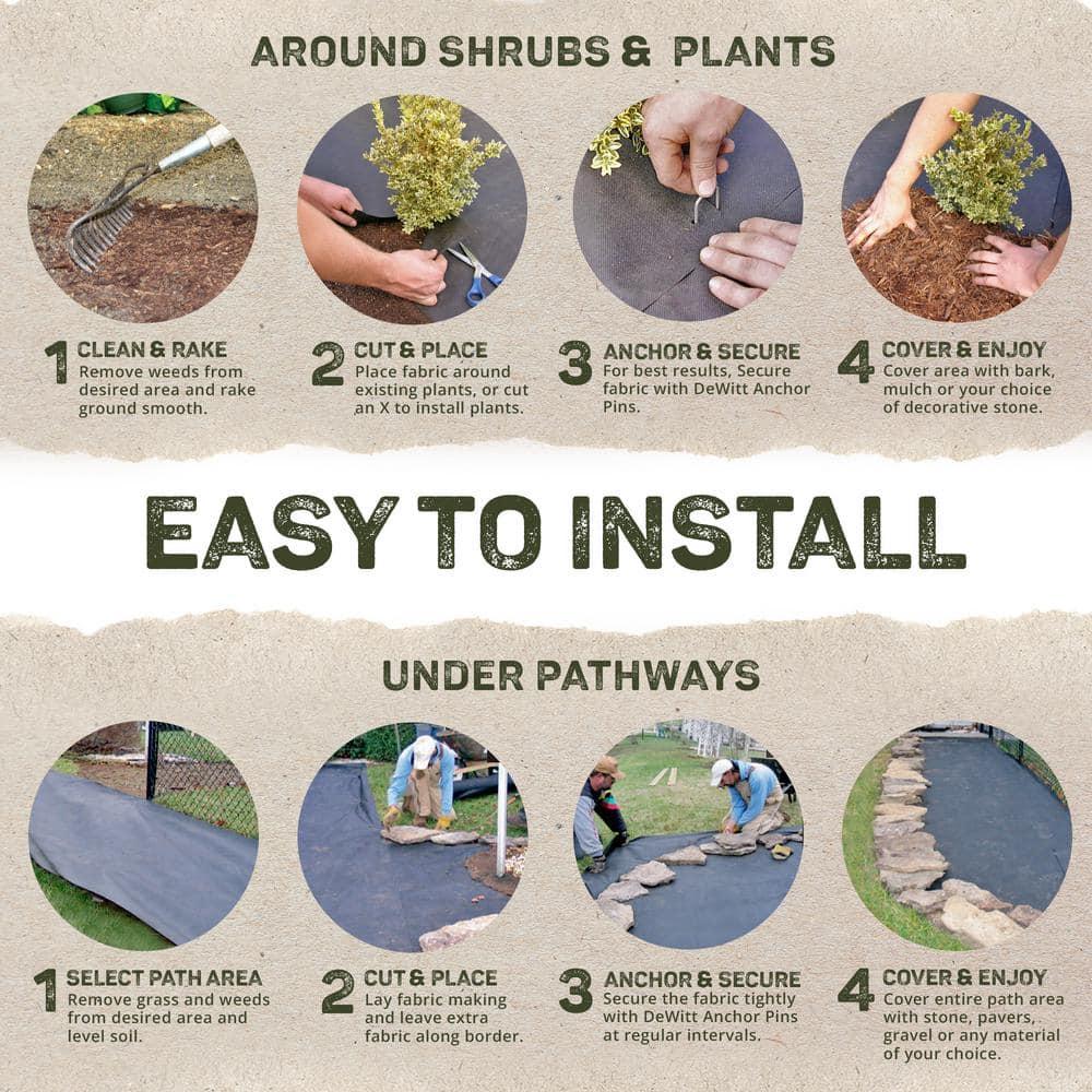 DeWitt Sunbelt 3.2oz Woven Weed Barrier Landscape Fabric Ground Cover