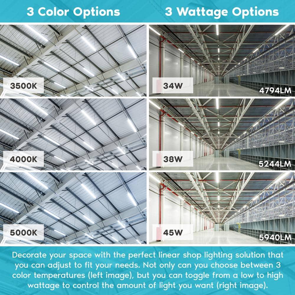 Luxrite 4' Selectable CCT Linear LED Shop Light