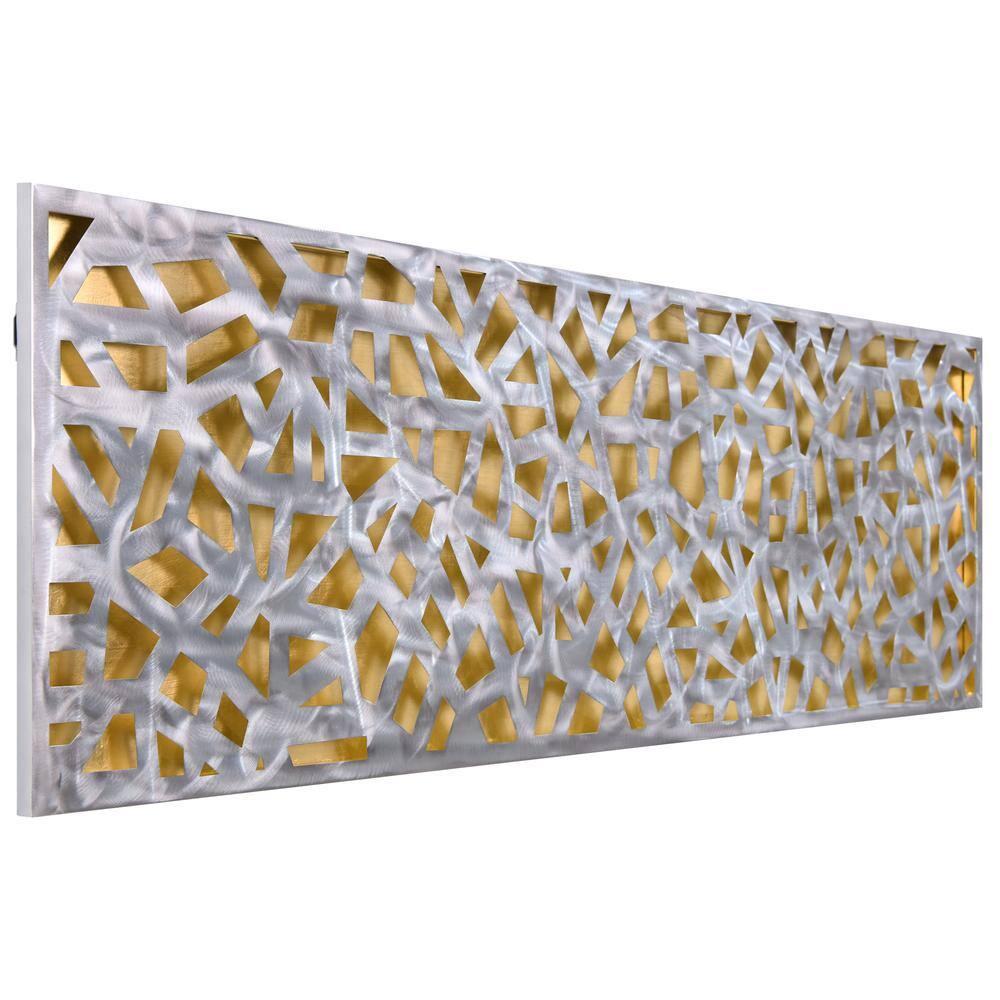 Empire Art Direct Radiant Fusion Leaf encased on a 3D Polished Steel Abstract Metal Wall Art