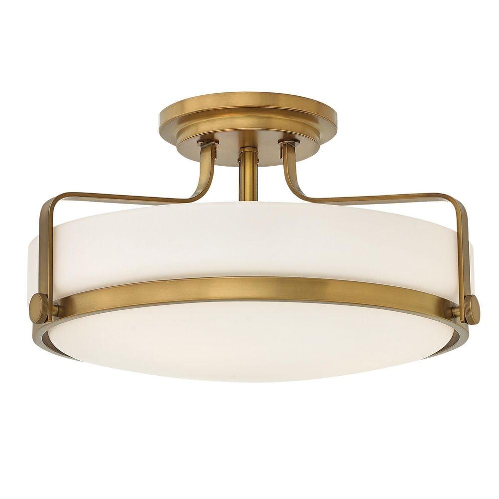 Harper Three Light 18" Retro Bowl Semi-Flush Mount Ceiling Light