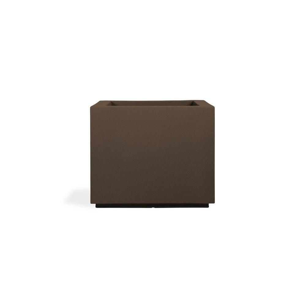 PolyStone Planters Monterrey 23 in. x 23 in. Brown Square Planter'