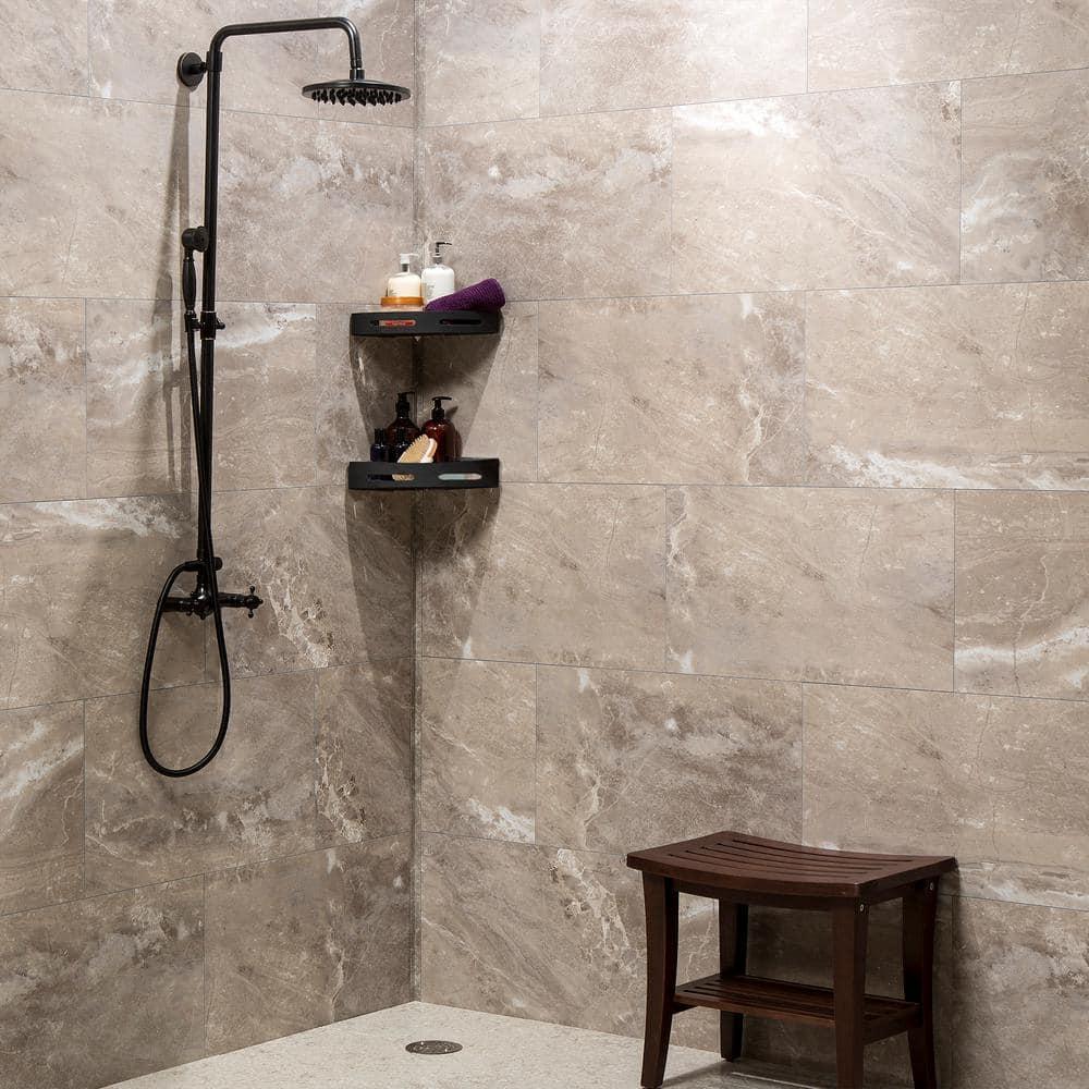 Palisade 25.6 in. x 14.8 in. Interlocking Vinyl Waterproof Wall Tiles