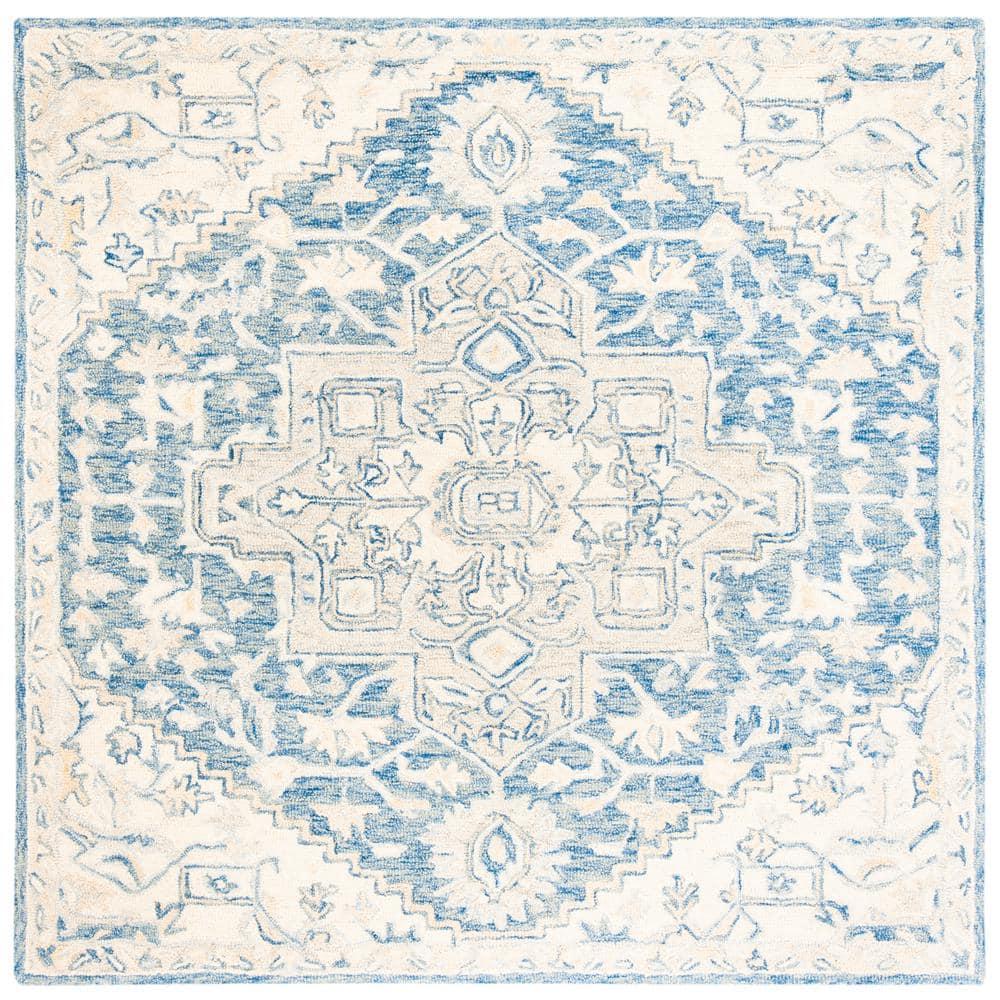 Micro-Loop MLP503 Hand Tufted Area Rug - Blue/Ivory - 5'x5' - Safavieh.