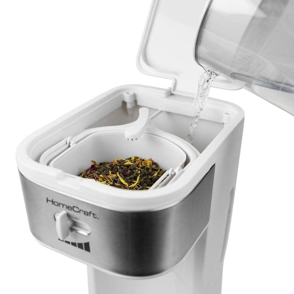 HomeCraft 3-Quart White Stainless Steel Café' Ice Iced Coffee and Tea Brewing System