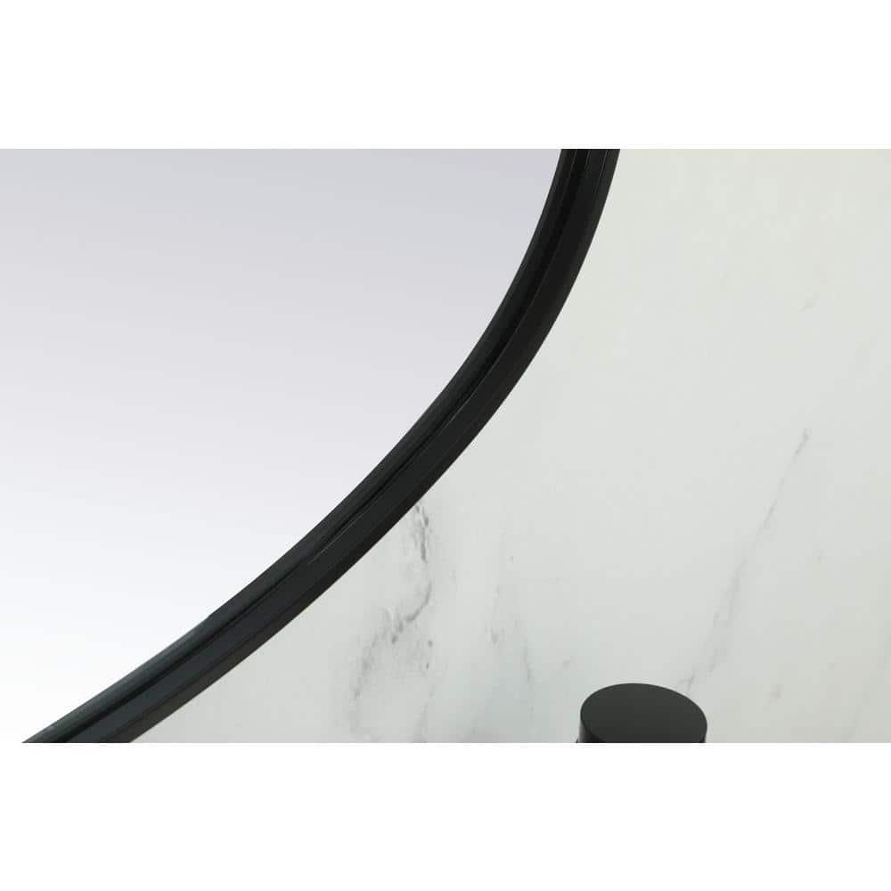 Elegant Lighting Metal Frame Oval Mirror 24x48 Inch in Black