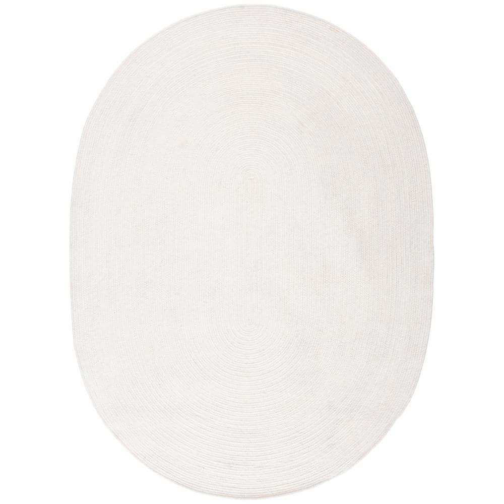 Braided BRD901 Hand Woven Indoor Area Rug - Ivory - 8'x10' Oval - Safavieh